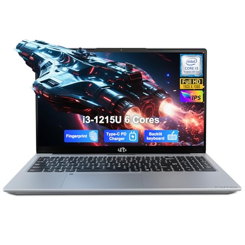 Image of NIMO 15.6 inch IPS FHD Student Laptop, 12th Gen Intel Core i3-1215U (Up to 4.4GHz, Beat R5 7520U) 8GB RAM 256GB SSD Computer with 180 Viewing, 65W Type C, HDMI, Wi-Fi 6, Portable for Home and Business