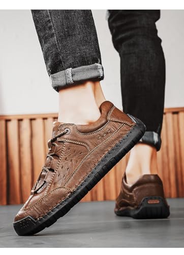 Mens Hiking Shoes Ankle Chukka Boots Slip On Breathable Loafers Handmade Fashion Sneakers Walking Driving Flats3