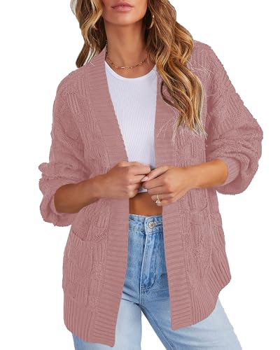 Image of Cakulo Womens Oversized Fall Checkered Cardigan Sweaters 2024 Trendy Open Front Chunky Cardigans Knit Sweater Coats