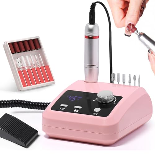 Ponceuse à ongles électrique 45000 tr min avec 45 niveaux réglables pour manucure gel
