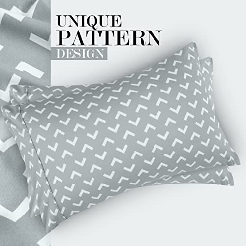 Image of Utopia Bedding Queen Sheet Set, Soft Microfiber 4 Piece Bed Sheets with 15 inch Deep Pocket - Easy Care Brushed Microfiber (Arrows - White)