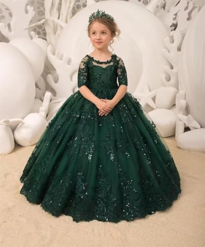 Fancy Flower Girl Dress for Wedding Appliques Ball Gown Dresses for Girls Pageant Princess Gown2