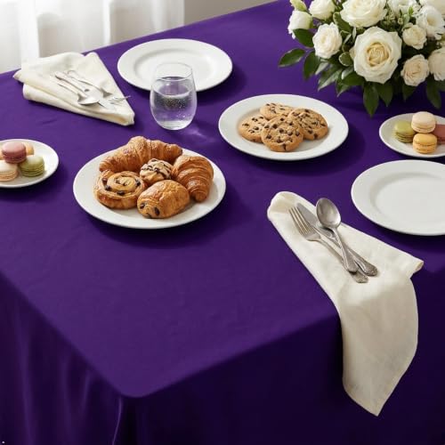 Image of sancua Square Tablecloth, 60 x 60 Inch Table Cloth, Purple