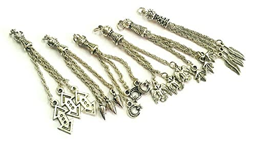 Perlin Set of 5 Tespih Tassel, Tassel, Püskül, Silver Metal for Prayer Beads Tasbih Tespih Chain - Image 3