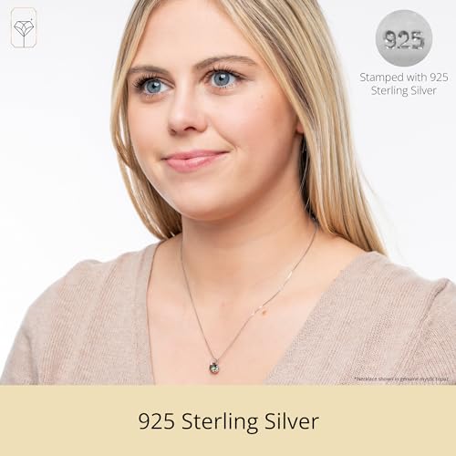 MAX + STONE 925 Sterling Silver Cushion Cut Birthstone Necklace for Women | 6mm Hypoallergenic Solitaire Necklace | Gemstone Pendant Necklaces with 18 inch Box Chain2