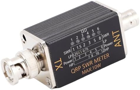 Dpofirs Portable LED SWR Meter for 1-30MHz Short Wave Testing 10W BNC Interface Indicator for Radio Enthusiasts Aluminum Alloy Material - 1