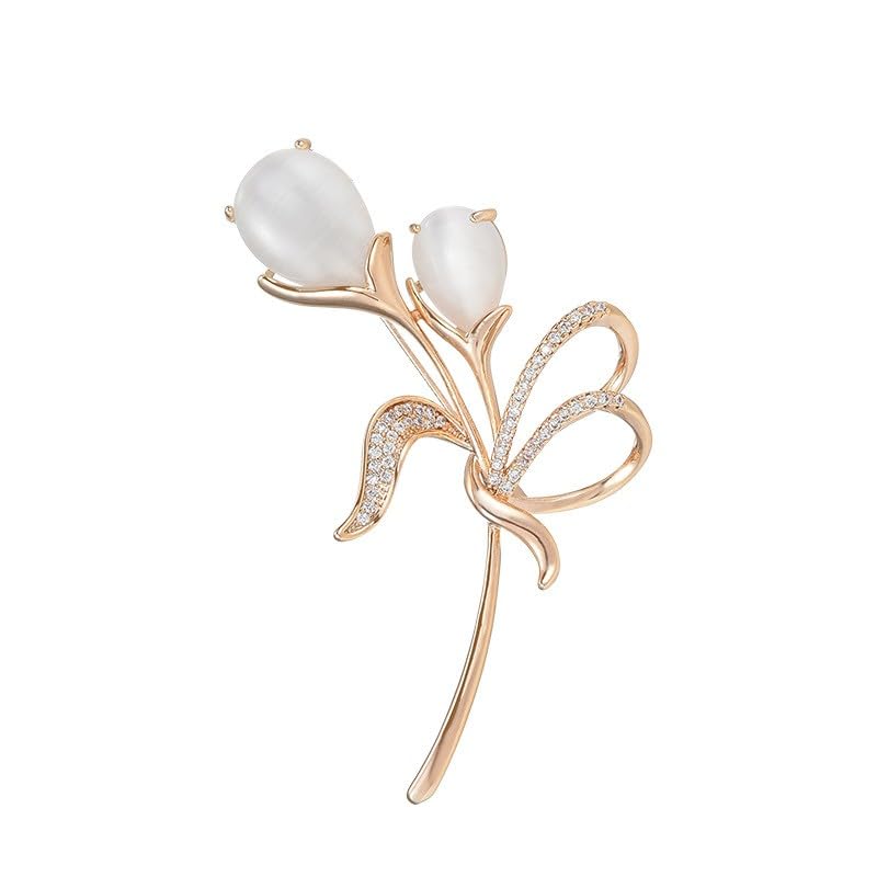 Image of Flower Brooch Pin Rhinestones Pearl Flower Brooches Floral Pin Jewelry for Women Girls