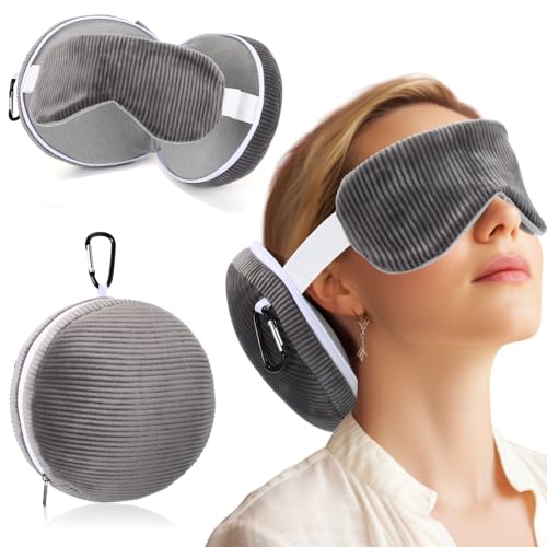 Leinuosen 2 in 1 Travel Pillow for Airplanes Velvet Neck Pillow with Eye Mask for Long Flight Road...