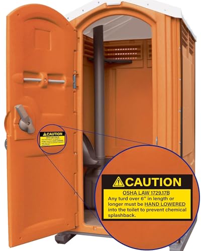 60 fake OSHA-compliance stickers for porta-potties and restrooms — weirdly specific, waterproof, and guaranteed to confuse strangers at outdoor events.