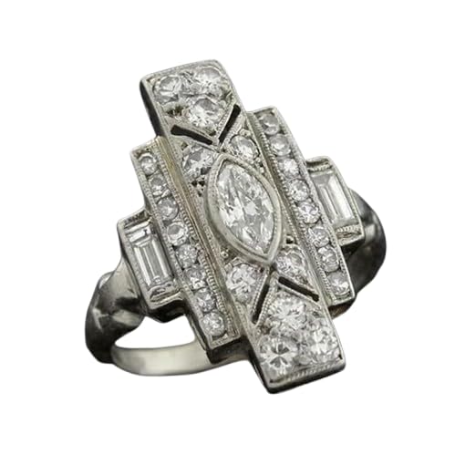 Vintage 1920s Style Engagement Ring Marquise Baguette Cut Moissanite Diamond Ring Antique Inspired Wedding Ring For Woman Gift For Her 925 Sterling Silver Handcrafted Edwardian Ring