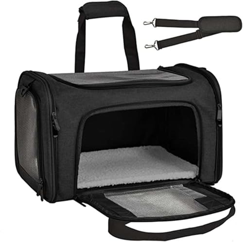 ペットキャリー 折りたたみ 収納 アウトドア 犬猫 用キャリーバック 四季通用、猫 キャリー バッグ 折りたたみ ペットキャリー、ペットキャリーバック 犬猫用・小型犬 猫 手提げ キャリーショルダー折りたたみ式 飛び出し防止 お出かけ ベルト脱着可 ドライ