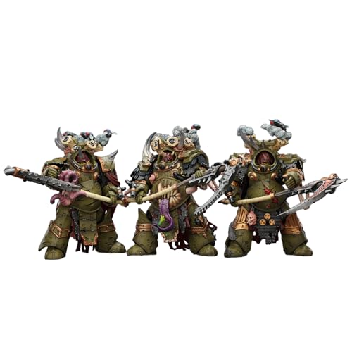 Image of JOYTOY Death Guard Warhammer 40k 1 /18 Action Figure Death Guard Deathshroud Terminator Set of 3 Figures Collectible Gifts,Toys for Kids 15+ and Adults 5.51-inch