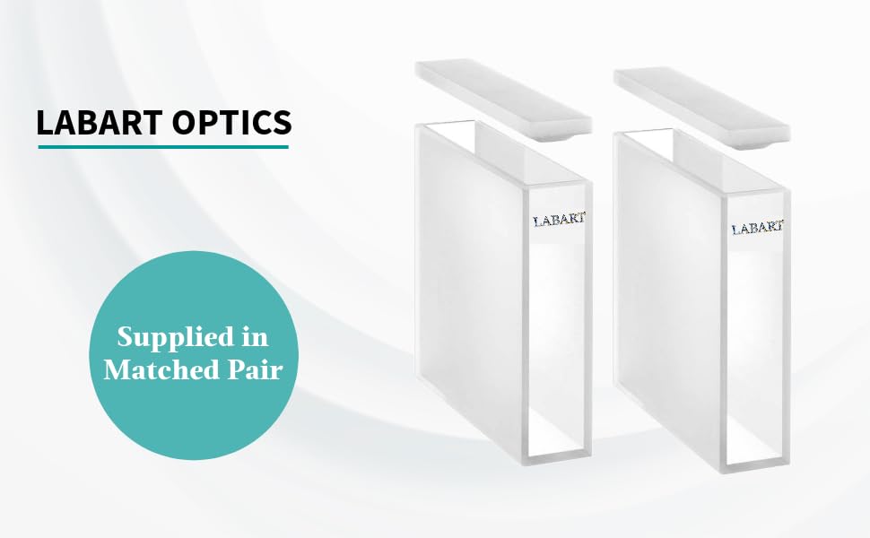 Image of LABART Glass Cuvette (Pathlength: 30mm, Volume: 10.5ml with PTFE Cover, Spectrophotometer) Set of 2 Pcs with Transmission Certificate