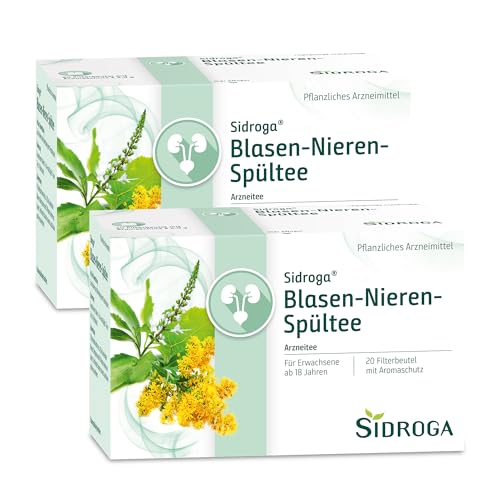 Sidroga Blasen-Nieren-Spültee: Arzneitee mit Birkenblättern, Ortisophonblättern und Goldrutenkraut zur Durchspülung der Harnwege, 2x 20 Teebeutel à 2 g