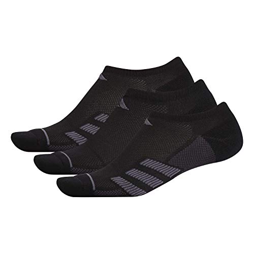Adidas Men's Superlite Stripe Ii 3-Pack No Show, Black/Onix Grey/Night Grey, Large #TOP7