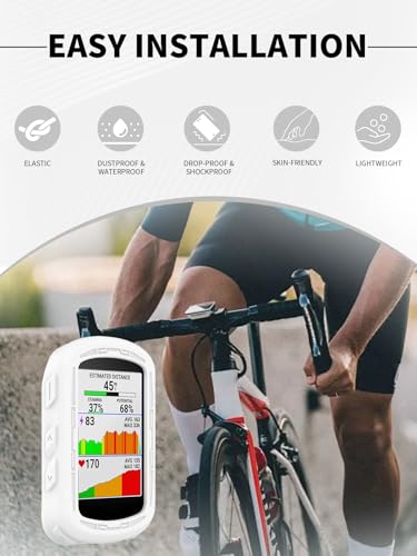 Funda de silicona para Garmin Edge 540 con protector TPU blanco 4
