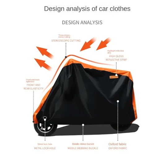 Capa de motocicleta capa de chuva à prova de poeira à prova de sol com tiras refletoras à prova d'á