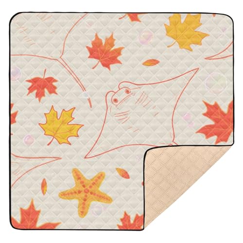 Manta Ray de arce rojo suave y gruesa para bebé, tapete de gimnasio y actividades para suelo, resistente al agua, acolchado para bebés, niños pequeños, 50 x 50 pulgadas