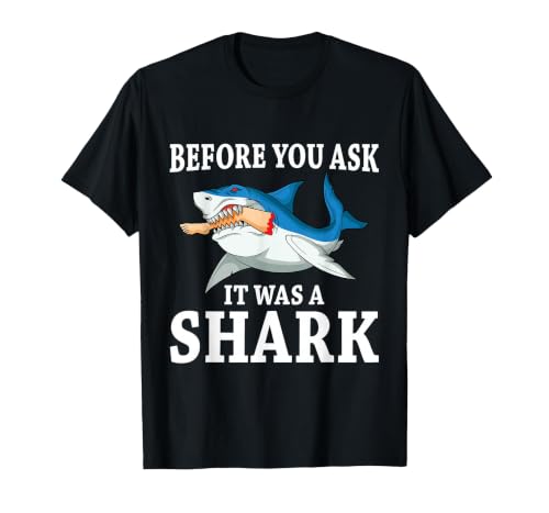 Before You Ask it was a Shark Leg Amputee Amputation T-Shirt, Men, Black, 4X-Large