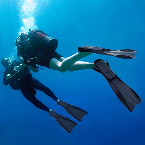 Diving Fins Woltics Long Snorkel Fins For Men Professional Scuba Flippers With Adjustable Open Heel For Adults & Women (‎L/Xl(Eu:44-46 Us Men:10-12 Us Women:10.5-12.5), Black) #TOP5