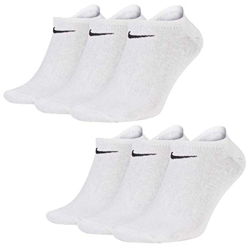 Preisvergleich Produktbild NIKE Sneakersocken Socken 6 Paar Weiß Grau Schwarz Herren Damen Füßling SX2554, Farbe:Weiss, Socken Neu:38-42