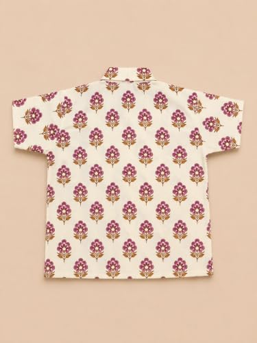 Image of A.T.U.N. (ALL THINGS UBER NICE) Boys 100% Cotton Printed Shirt | Half Sleeve Smart Casual Shirt for Kids | Soft Breathable Button Placket Top for Boys