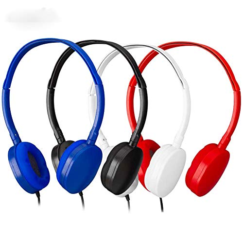 Kids Headphones Classroom Headphones- YMJ(B-4Mixed) 4 Packs Mixed Colors(Each 1 Pack) Headphones for Kids, Classroom, Airplane, Hospiital, Students,Kids and Adults