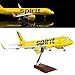 24-Hours 18â€ Collection Model Airplane Statue Scale 1/80 Airplane Model Spirit 320 with LED Light(Touch or Sound Control) for Decoration or Gift