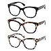 ZXYOO 3 Pack Oversized Blue Light Blocking Reading Glasses for Women, Retro Style Readers with Spring Hinge +1.75