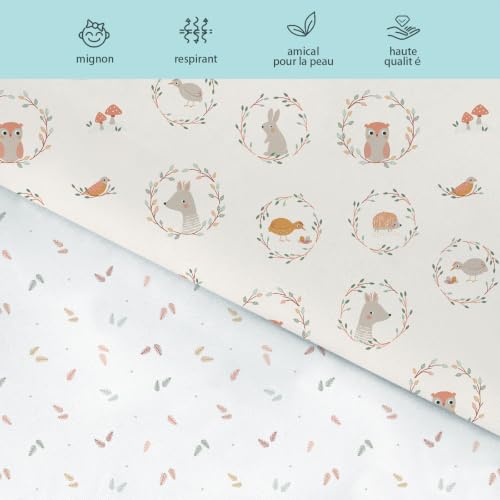 Image of Little Grape Land 3PK Baby Crib Sheets for Girls, Enchanted Animal Friends | Baby Toddler Sheets Fitted for Boys Girls,Fits Standard 28''x52'' Crib, Soft Breathable and Machine Washable