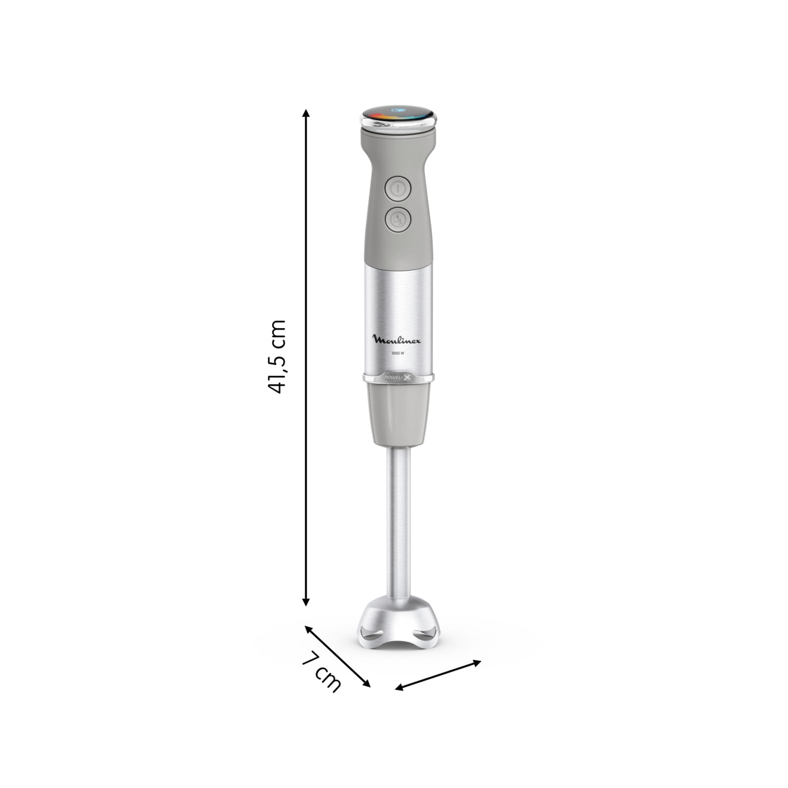 Moulinex Quickchef+, Frullatore a Immersione, Tecnologia con Lame Powelix, 1000 W, Modalità Silenziosa, 20 Velocità, Modalità Turbo, DD673B