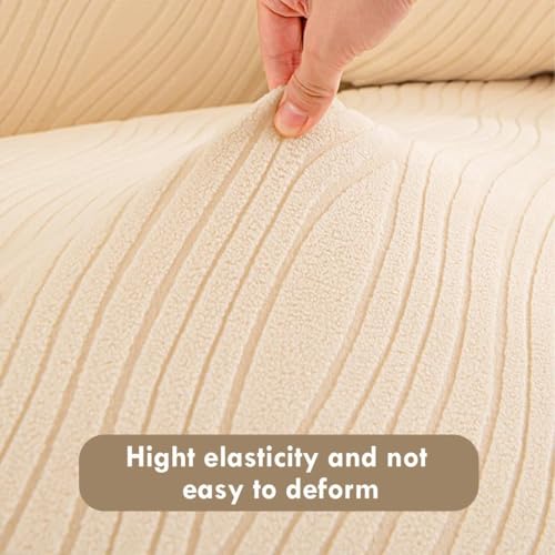 Image of Universal 4 Seater Sofa Cover Big Elasticity Slipcover for Couch Protector Stretchable Four Seater Sofa Cover 220 GSM Sofa Slipcover (Cream Lining, 270-300cm)