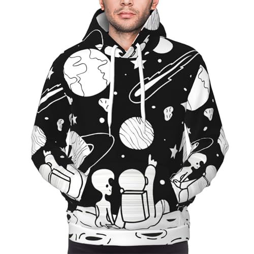 Sweat à capuche homme imprimé extraterrestre pour tenue décontractée - 3