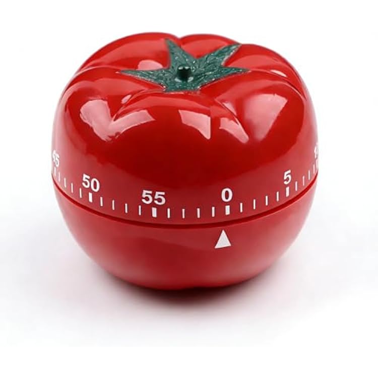 Kitchen Timers for Cooking in Charming Tomato Shape - No Battery Needed Mechanical Egg Timer with Loud Ring, 60-Minute Manual Wind Up Timer