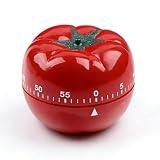 Kitchen Timers for Cooking in Charming Tomato Shape - No Battery Needed Mechanical Egg Timer with Loud Ring, 60-Minute Manual Wind Up Timer