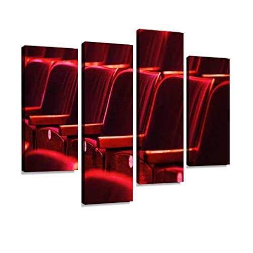 IGOONE 4 Panels Canvas paintings - The auditorium with seats ...
