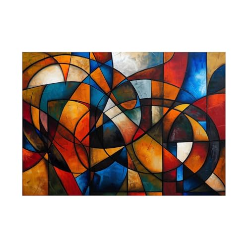 Impression sur toile WODJEM 70x90cm, peinture abstraite et décoration murale moderne sans cadre