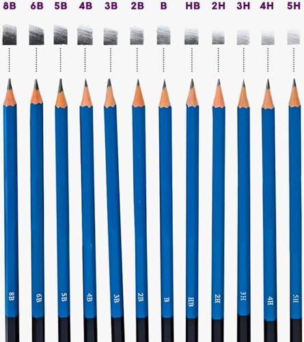 Image of Corslet 72 Pcs Art Pencil Sketch Kit Drawing for Artists Kit Graphite Colored Charcoal Sketch Book Stumps Eraser Sketching Kit for Artist Drawing