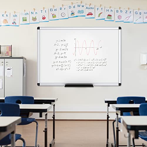 VIZ-PRO Magnetic Whiteboard Silver Aluminium Frame, W90xH60CM