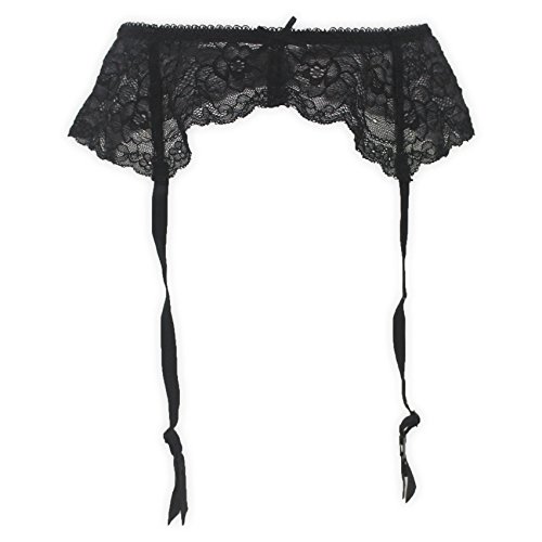 Tvrtyle Black Lace Sexy Women Metal Clips Garter Belts For Stockings,Black, Small #TOP2