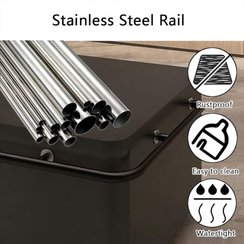 Pasamanos de escalera industrial con barra de acero inoxidable y kit 4
