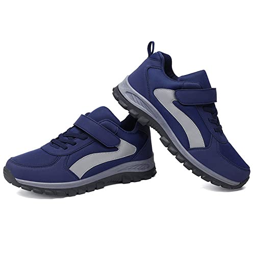 Image of LEADER SHOW Men's Comfortable Walking Shoes Non-Slip Safety Casual Sneakers for Elderly Strap Closure