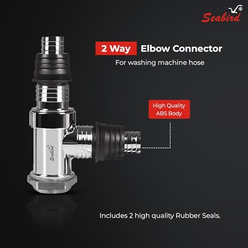 Image of SEABIRD ABS T-Connector with SS Square Shape Grating for Bathroom Drainage, Wash Basin Outlet & Kitchen Waste Pipe | Heavy Duty Rust Resistant Plumbing Fitting