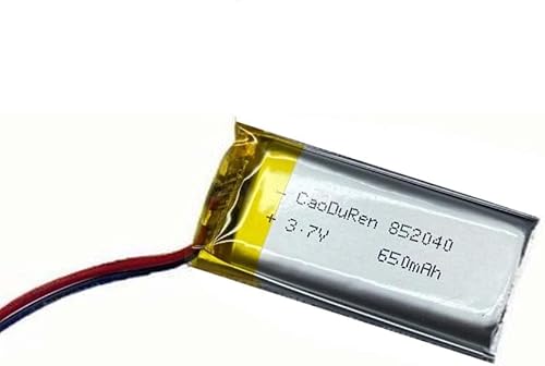 3.7V 650mAh 852040 Lipo batería recargable batería de iones de polímero de litio con 2 Pin 0.079 in JST conector