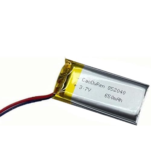 3.7V 650mAh 852040 Lipo Battery Rechargeable Lithium Polymer ion Battery with 2 Pin 2.0mm JST Connector