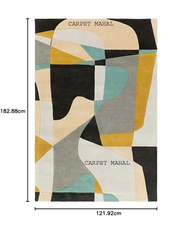 Image of Carpet Mahal Export Quality Tuffted Pure Woollen Carpet for Living Room Bedroom Size 4 x 6 feet (120X180 Cm) Color-Multi