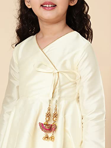 Image of A.T.U.N. (ALL THINGS UBER NICE) Girl's Cotton Anarkali Knee Length Kurta Pant with Dupatta Set
