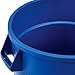 Global Industrial Commercial Round Trash Can, 32 Gallon Capacity, Plastic Garbage Can, Indoor and Outdoor Utility Trash Can, Blue, 21-3/4