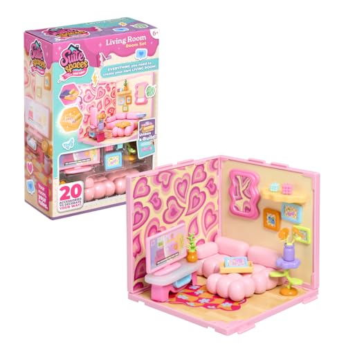 Suite Spaces - Living Room Set | Your Room, Your Rules! Contains 20 Lounge Themed Accessories | Modular Dolls House Rooms with Customizable Furniture & Decor | for Ages 6+