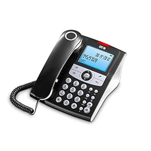 SPC Elegance ID – Vaste telefoon met verlicht display, 2 directe opslagen, telefoonboek, beller-ID, handsfree-installatie en weergave voor gemiste oproepen, zwart